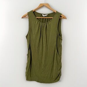 Sleeveless Olive Green Nursing Tank Top - Casual Women's Maternity Clothes